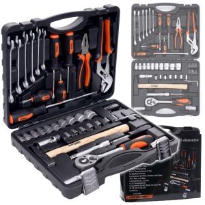 ZESTAW KLUCZY I NARZĘDZI WALIZKA 56 ELEMENTÓW NASADKI KLUCZE IMBUSY TORX