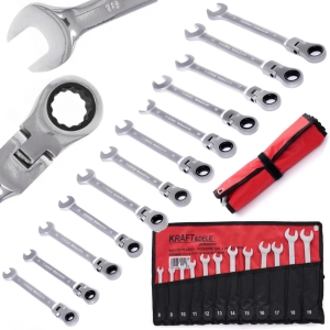 KLUCZE PŁASKO-OCZKOWE Z GRZECHOTKĄ ŁAMANE 12EL CrV