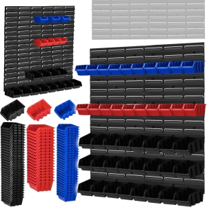 TABLICA WARSZTATOWA ŚCIANKA Z WYMIENNYMI POJEMNIKAMI SEGREGATOR 78x78cm