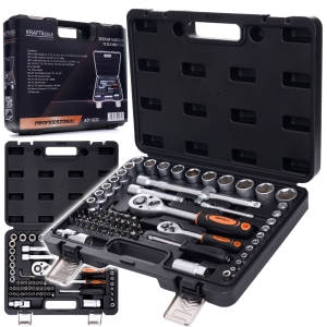 ZESTAW KLUCZY NASADOWYCH 72el. GRZECHOTKA TORX PŁASKIE BITY WALIZKA