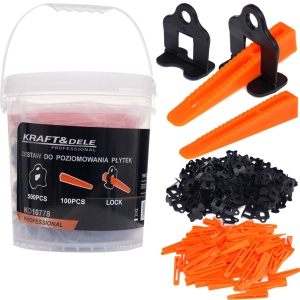 SYSTEM POZIOMOWANIA KLIPSY 1,5mm 500SZT+KLINY 100szt. WIADRO 600 ELEMENTÓW