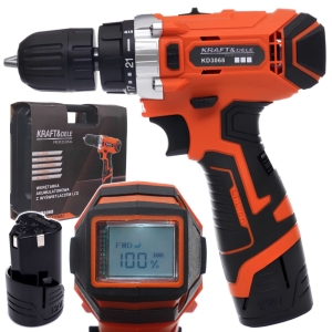 WKRĘTARKA WIERTARKA AKUMULATOROWA 12V LI-ION LED LCD 2 BATERIE ZESTAW