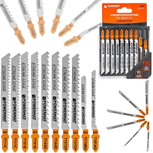 ZESTAW NOŻYKÓW BRZESZCZOTÓW DO WYRZYNARKI 10 SZTUK DREWNO SKLEJKA TWORZYWO