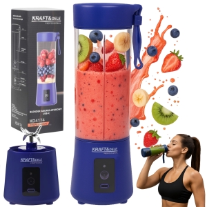 BLENDER PRZENOŚNY BEZPRZEWODOWY AKUMULATOROWY NIEBIESKI USB-C 400ML
