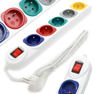 PRZEDŁUŻACZ 1,5M LISTWA ZASILAJĄCA 5 GNIAZD Z WŁĄCZNIKIEM PRZEWÓD