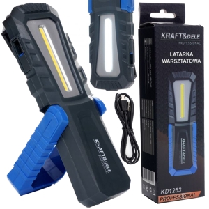 LATARKA WARSZTATOWA LED 420Lm LAMPA ROBOCZA AKUMULATOROWA Z MAGNESEM HAK