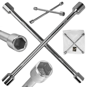 KLUCZ DO ODKRĘCANIA KÓŁ KRZYŻAKOWY 17X19X21X23MM KRZYŻAK 4 RAMIONA