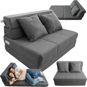 WYGODNA ROZKŁADANA KANAPA DWUOSOBOWA FOTEL 2W1 SOFA Z FUNKCJĄ SPANIA 