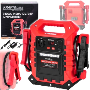 JUMP-STARTER ROZRUCHOWY ROZRUCH 3400A/1400A 12/24V + OŚWIETLENIE PRZENOŚNY 