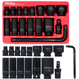 NASADKI UDAROWE ZESTAW NASADEK 1/2" 6-KĄTNE 16 szt. Cr-Mo