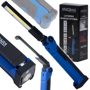 LATARKA WARSZTATOWA LED 200/400/800LM 2500mAh USB-C + ŚWIATŁO OSTRZEGAWCZE