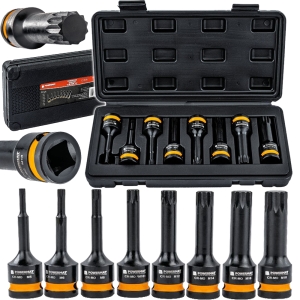 ZESTAW NASADEK UDAROWYCH SPLINE 1/2 CALA 78mm CR-MO 8szt DO KLUCZY WALIZKA