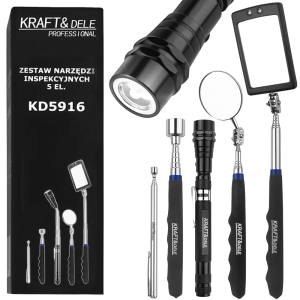 ZESTAW NARZĘDZI INSPEKCYJNYCH 5EL LATARKA TELESKOPOWE LUSTERKO CHWYTAK 