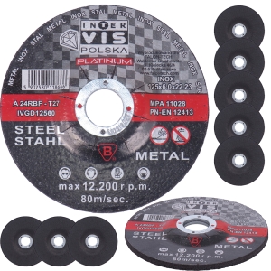 TARCZE TARCZA DO SZLIFOWANIA METALU INOX 125x6.0x22,23mm 10 SZTUK