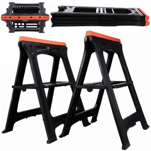 2X STOJAK KOBYŁKA KOZIOŁEK WARSZTATOWY SKŁADANY Z PÓŁKĄ NA NARZĘDZIA 170kg