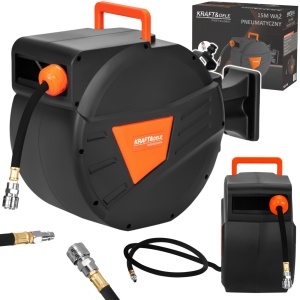 WĄŻ PNEUMATYCZNY NA ZWIJAKU AUTOMATYCZNYM 15M+1,5M 1/4" ZWIJANY NA ŚCIANE