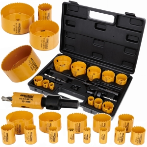 ZESTAW OTWORNICE BIMETAL DO METALU I DREWNA 17 SZT FREZY STAL HSS 19-76mm