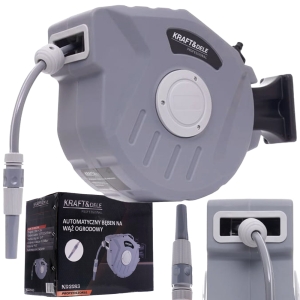 BĘBEN NA WĄŻ OGRODOWY ZWIJACZ AUTOMATYCZNY 20M + 2M 1/2" PCV