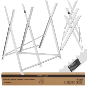 KOBYŁKA METALOWA DO CIĘCIA DRZEWA SREBRNY STAL OCYNKOWA MOCNA SOLIDNA 120KG