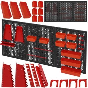 TABLICA NARZĘDZIOWA WARSZTATOWA METALOWA 120x60cm 3-CZĘŚCIOWA WIESZAKI 