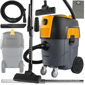 ODKURZACZ PRZEMYSŁOWY BEZWORKOWY 1600W GNIAZDO ZBIORNIK 30L DO WARSZTATU