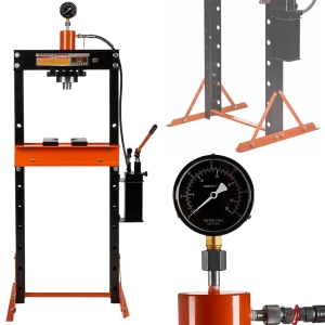MOCNA PRASA HYDRAULICZNA 20T WARSZTATOWA 20 TON SIŁOWNIK 0–1020mm MANOMETR