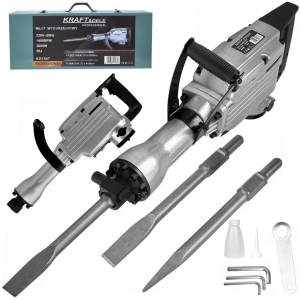 MŁOT UDAROWY WYBURZENIOWY KUJĄCY DO KUCIA BETONU 3000W ZESTAW MOCNY 55J