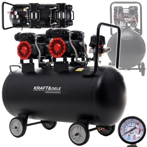 KOMPRESOR BEZOLEJOWY SPRĘŻARKA POWIETRZA 100L 2-TŁOKI 2 POMPY 230V 2x1,5kW
