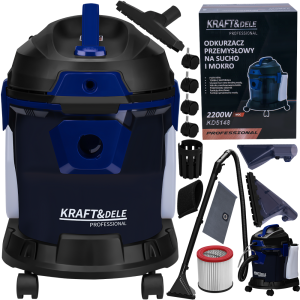 ODKURZACZ PRZEMYSŁOWY NA SUCHO MOKRO Z FUNKCJĄ MYCIA PIORĄCY 2200W