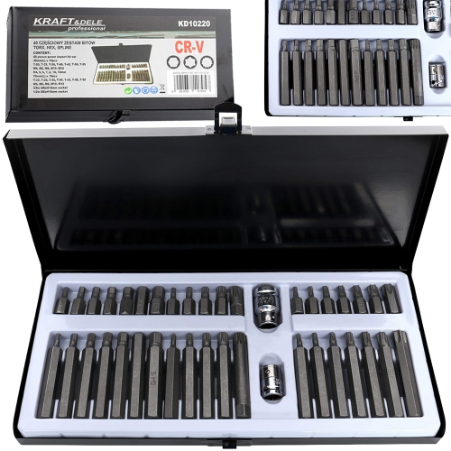 Komplet Bitów TORX, HEX, SPLINE 40el. KD10220_1.jpg
