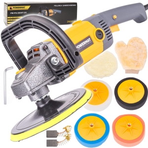 POLERKA SAMOCHODOWA DO LAKIERU SZLIFIERKA 2600W 4xGĄBKA FILC + RĘKAWICA