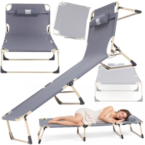 ŁÓŻKO POLOWE TURYSTYCZNE SKŁADANE LEŻANKA OGRODOWA 193x75cm Z REGULACJĄ