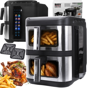 AIRFRYER FRYTKOWNICA BEZTŁUSZCZOWA DWUKOMOROWA PODWÓJNA 11L 2800W PANEL LCD
