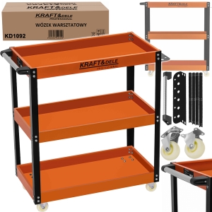 WÓZEK WARSZTATOWY NARZĘDZIOWY SERWISOWY SZAFKA 3 PÓŁKI NA KOŁACH