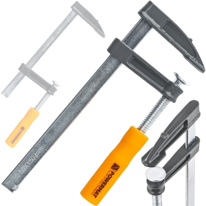 ŚCISK STOLARSKI ŚRUBOWY ZACISK 150x50mm TYP F STALOWY DO DREWNA WARSZTATU