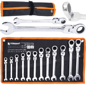 ŁAMANE KLUCZE PŁASKO OCZKOWE Z GRZECHOTKĄ ZESTAW KLUCZY 8-19mm 12szt.