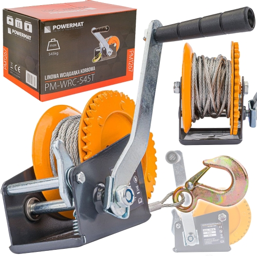 LINOWA WCIĄGARKA WYCIĄGARKA KORBOWA RĘCZNA 545KG 10M NA KORBĘ_1.jpg