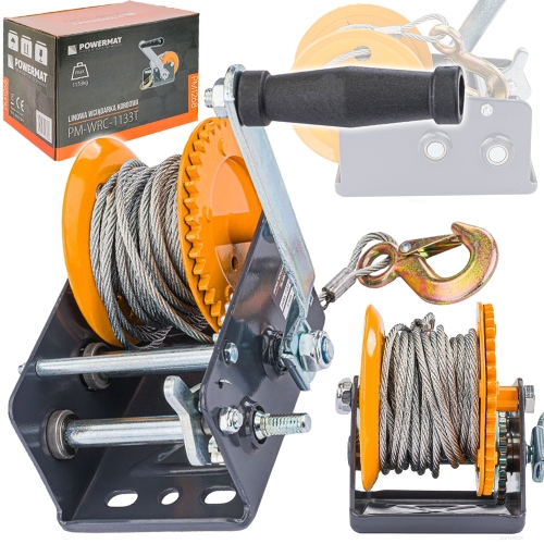 LINOWA WCIĄGARKA WYCIĄGARKA KORBOWA RĘCZNA 1133KG 10M NA KORBĘ 2500LBS_1.jpg