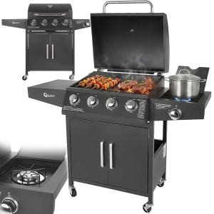 GAZOWY GRILL OGRODOWY 4+1 14,5kW RUSZT TERMOMETR REGULACJA PALNIKI
