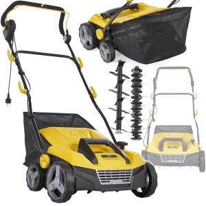 AERATOR WERTYKULATOR ELEKTRYCZNY 38cm DO TRAWY TRAWNIKA 2w1 KOSZ 45L 