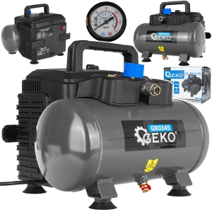 KOMPRESOR BEZOLEJOWY SPRĘŻARKA POWIETRZA 6L 8BAR 1200W WARSZTATOWY MANOMETR