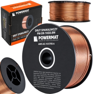 DRUT SPAWALNICZY MIEDZIOWANY DO SPAWANIA MIGOMATU MIG MAG 0,8mm 1KG
