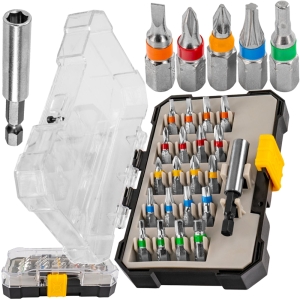 BITY DO WKRĘTARKI S2 25mm 1/4" Z PRZEDŁUŻKĄ MAGNETYCZNĄ 60mm ZESTAW 21el