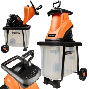 ROZDRABNIACZ ELEKTRYCZNY RĘBAK DO GAŁĘZI MOCNY 3000W 45mm Z KOSZEM 55L