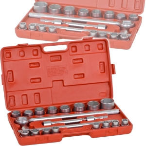 NASADKI 3/4" 12-KĄTNE 19-50mm GRZECHOTKA ZESTAW NASADEK 21el WALIZKA