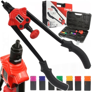 NITOWNICA RĘCZNA DO NITONAKRĘTEK M3-M12 360MM 7 GŁOWIC ZESTAW WALIZKA
