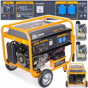 AGREGAT PRĄDOTWÓRCZY GENERATOR PRĄDU Z ROZRUCHEM BENZYNA 6,5kW 230V + OLEJ