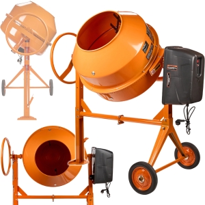 BETONIARKA BUDOWLANA 850W BĘBEN 140L MIESZARKA DO BETONU 230V KOŁA BLOKADA