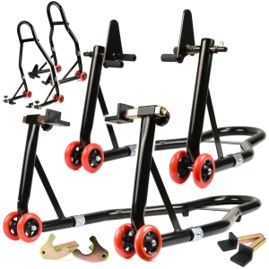 STOJAKI MOTOCYKLOWE 2szt. TYŁ PRZÓD PODNOŚNIK 270KG 2W1 STOJAK POD MOTOCYKL