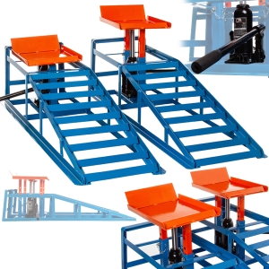 RAMPY NAJAZDY SAMOCHODOWE Z PODNOŚNIKIEM HYDRAULICZNYM PLATFORMY 2szt 2tony